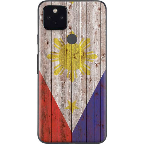 Philippines Flag Dark Wood Google Pixel 4a 5G Skin
